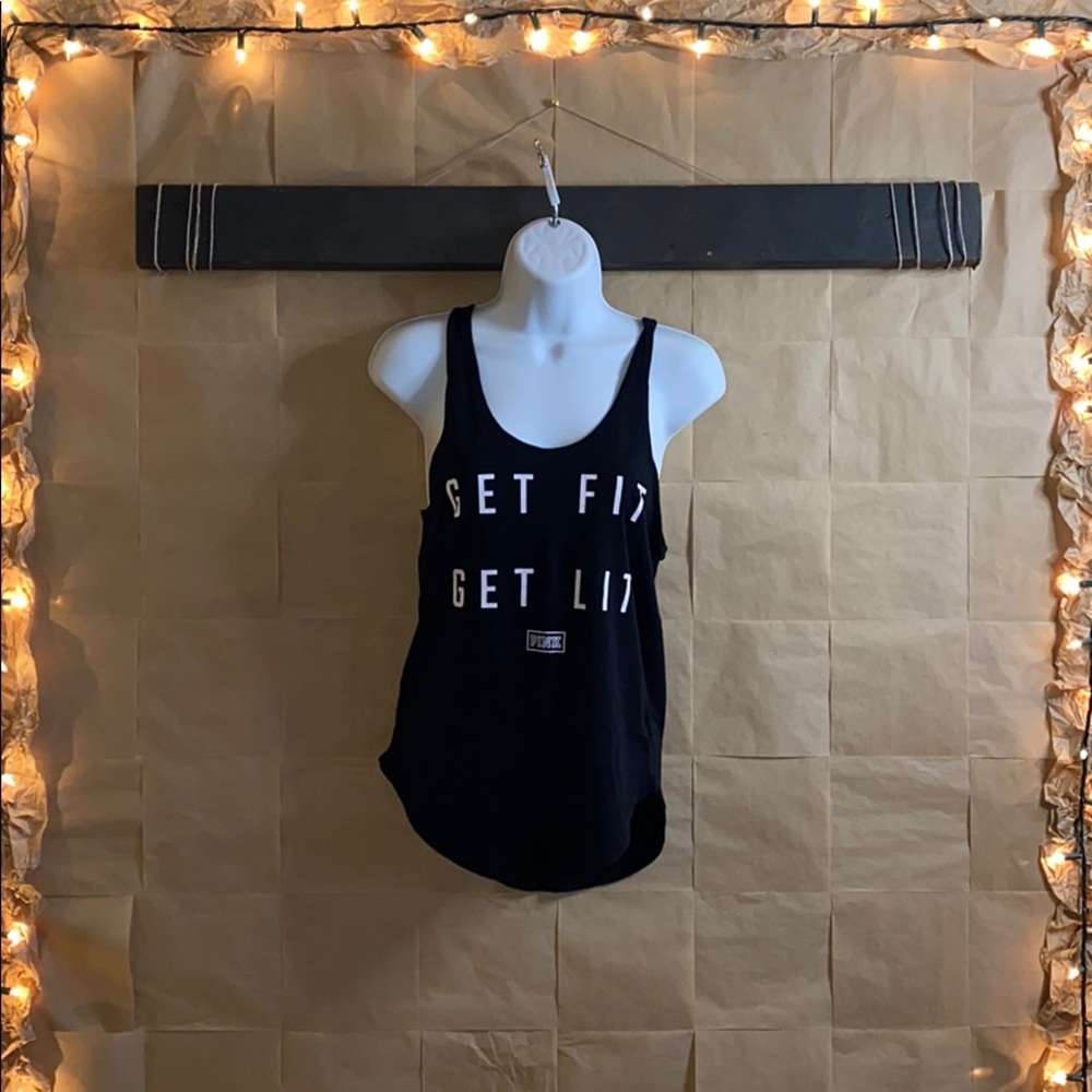 Pink Brand Black Workout Tank Top